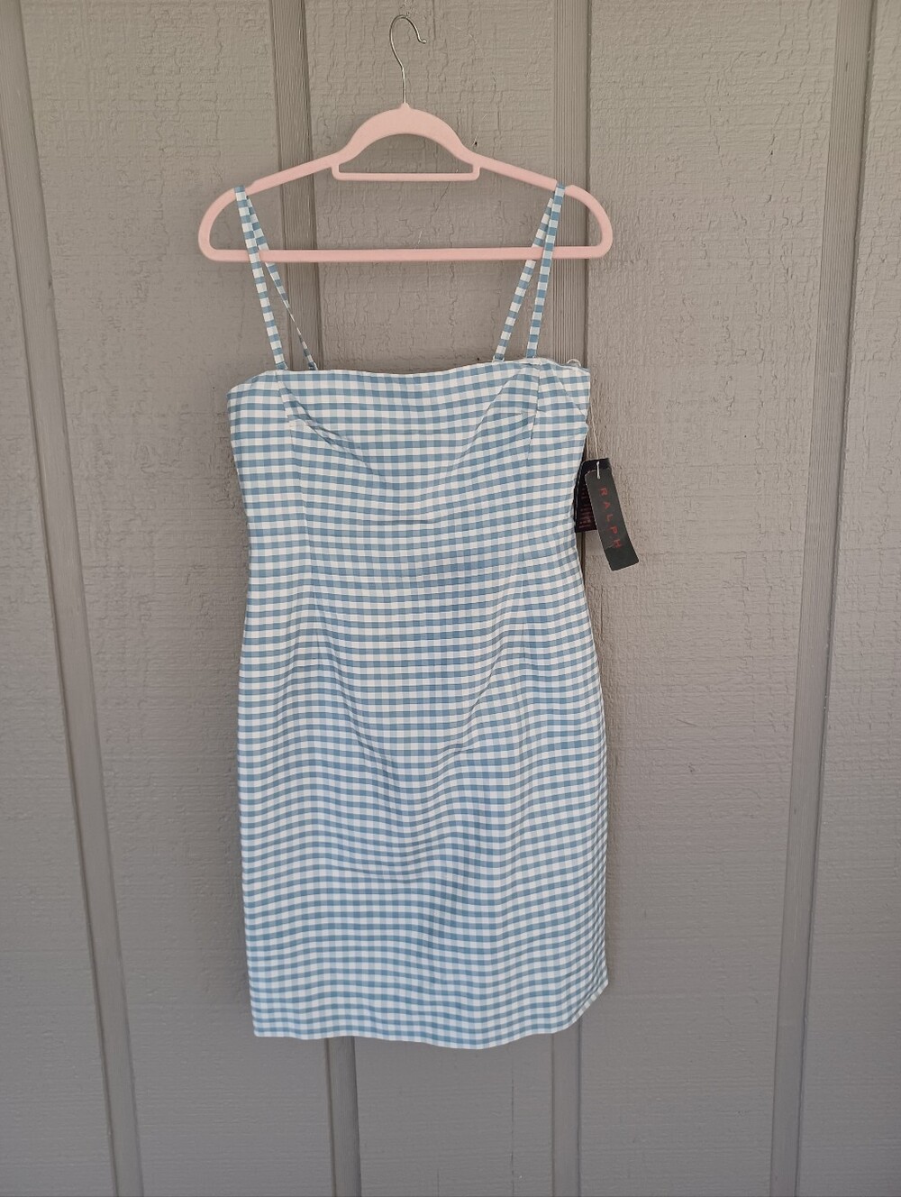 Ralph Lauren Vintage Gingham Silk Mini Dress Size 10 Women Sleeveless Preppy